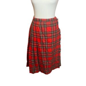 Vintage hudsons bay company virgin wool tartan kilt midi